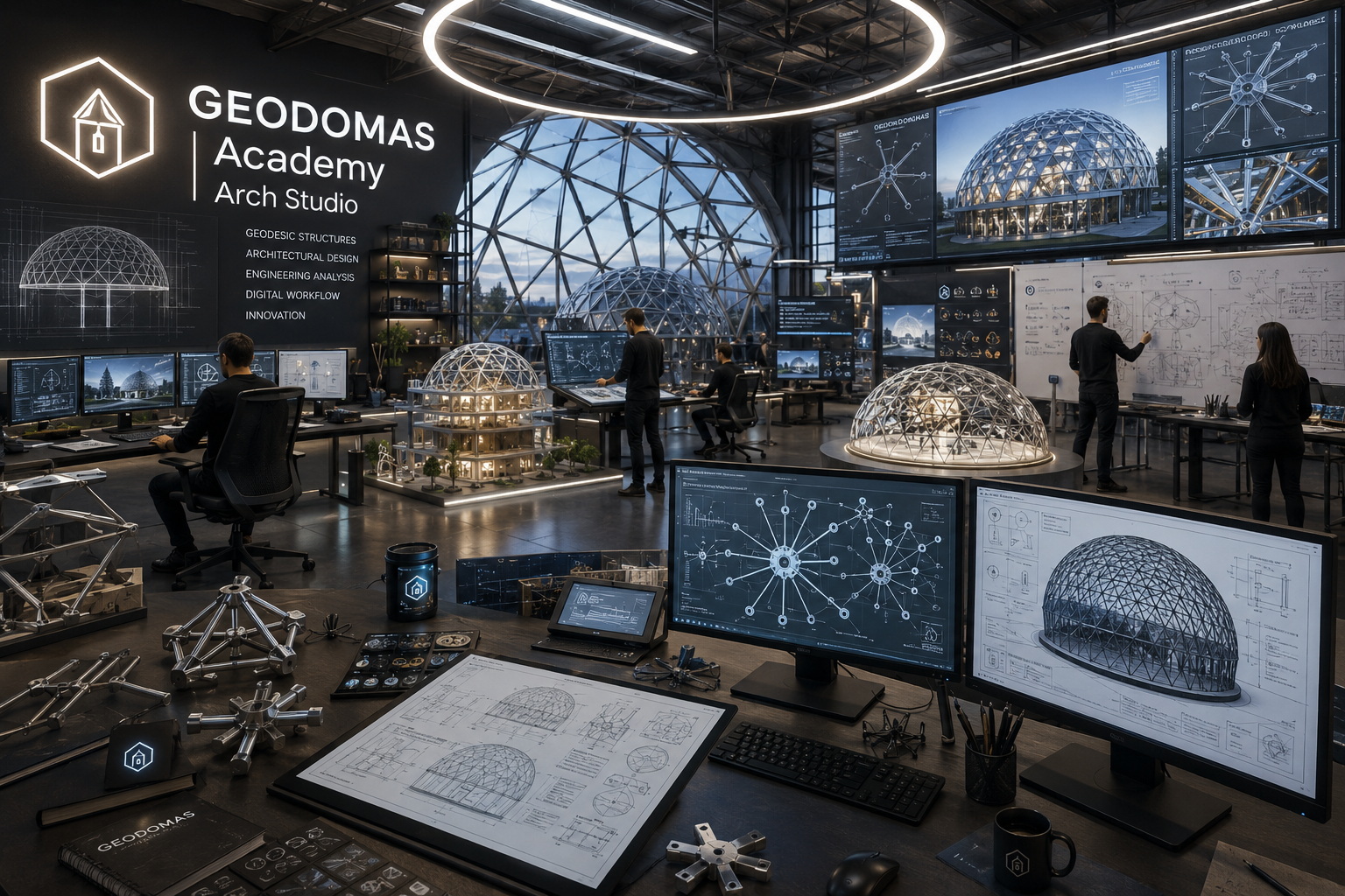 GEODOMAS technical base and production infrastructure for dome projects