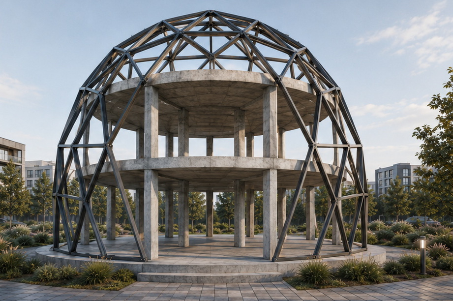 Glass dome office concept