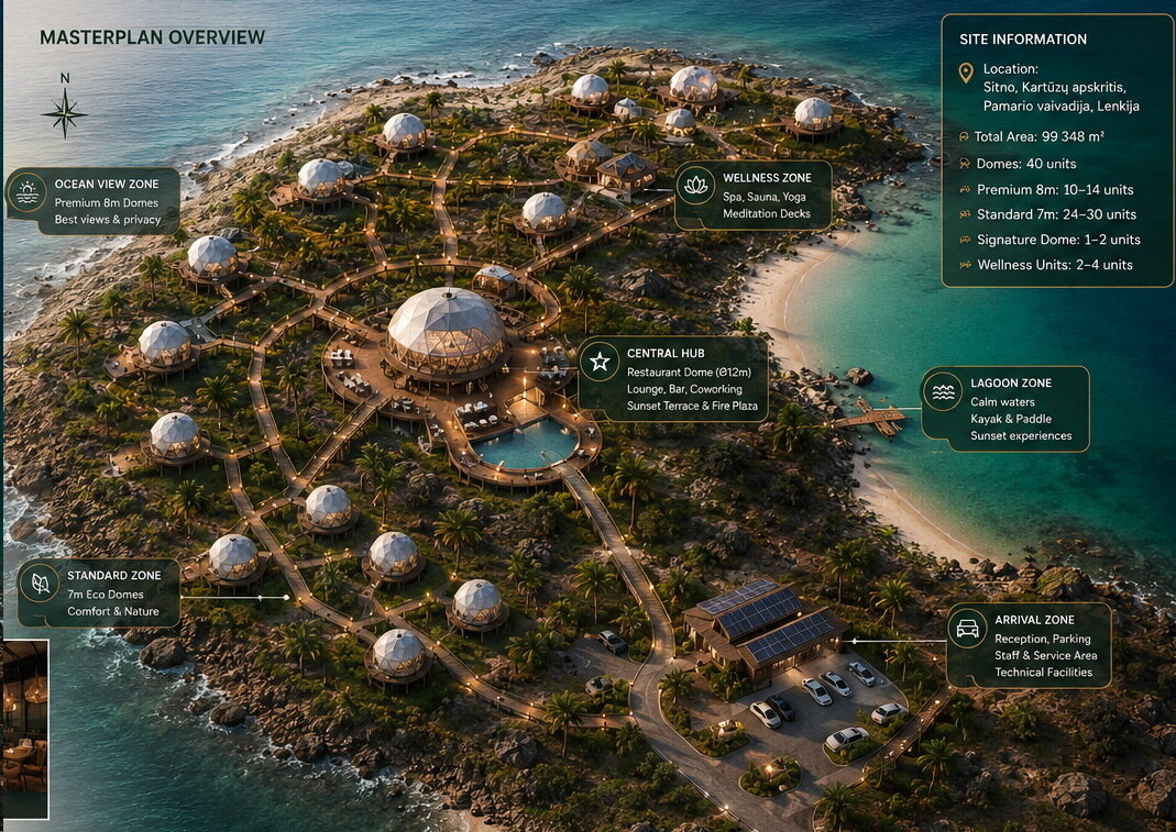 Dome complex planning diagram and map